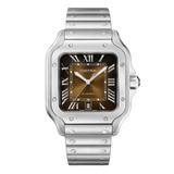 Cartier Santos WSSA0064 39.8mm Stainless Steel Brown Sunray Dial Automatic Watch