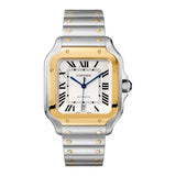 Cartier Santos de Cartier Large W2SA0009 Stainless Steel and Yellow Gold with Silver Dial