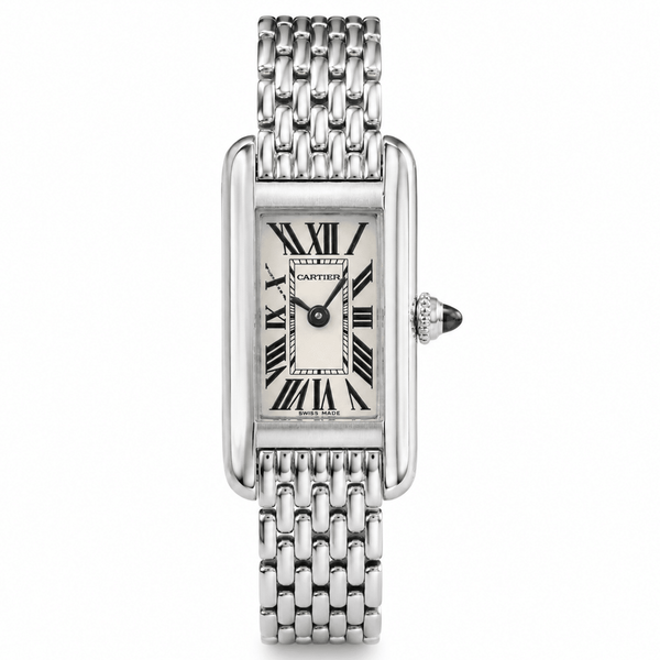 Cartier Tank Allongée W15329U3 White Gold Quartz Watch with Roman Dial