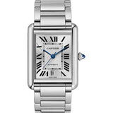Cartier Tank Must Extra Large WSTA0053 Stainless Steel Watch with Silver-Tone Dial