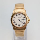 Cartier Santos Ronde W20028G1-19001 33mm Yellow Gold Silver Dial