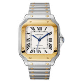 Cartier Santos de Cartier Medium W2SA0007 Automatic White Dial Steel and 18K Yellow Gold