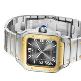 Cartier Santos de Cartier W2SA0030 Large Anthracite Grey Dial 39.8mm Steel and Yellow Gold