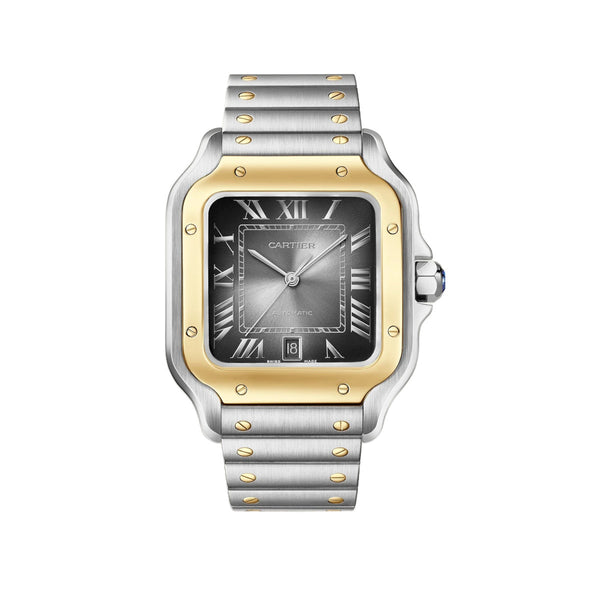 Cartier Santos de Cartier W2SA0030 Large Anthracite Grey Dial 39.8mm Steel and Yellow Gold