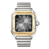 Cartier Santos de Cartier Large W2SA0030 Stainless Steel and 18kt Yellow Gold Silver Dial