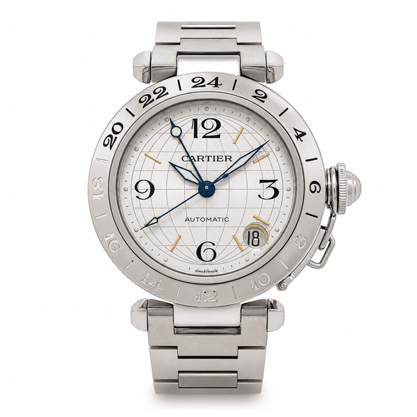 Cartier Pasha C W31078M7 35mm Stainless Steel Silver Dial Automatic Watch