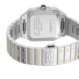 Cartier Santos de Cartier W3SA0007 Medium 35.1mm Steel Diamond Bezel Gold Dial