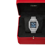 Cartier Santos de Cartier W4SA0006 Blue Dial Diamond Bezel Steel Medium 35.1mm