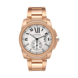 Cartier Calibre de Cartier Rose Gold Silver Dial Automatic Watch W7100018