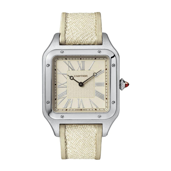 Cartier Santos-Dumont Large WGSA0036 White Dial 43.5mm Steel and 18K Yellow Gold