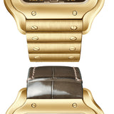 Cartier Santos de Cartier WGSA0095 Large 39.8mm 18K Yellow Gold Satin-Finish Sunray Dial