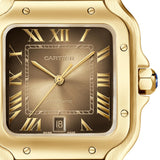 Cartier Santos de Cartier WGSA0095 Large 39.8mm 18K Yellow Gold Satin-Finish Sunray Dial