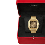 Cartier Santos de Cartier WGSA0095 Large 39.8mm 18K Yellow Gold Satin-Finish Sunray Dial