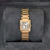 Cartier Tank Française WGTA0114 Small 25.7mm Yellow Gold Golden Sunray Dial