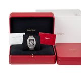 Cartier Santos de Cartier WHSA0026 Skeleton 39.8mm with Aftermarket Baguette-Cut Natural Diamonds