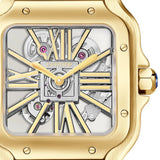 Cartier Santos de Cartier WHSA0042 Large 39.7mm Yellow Gold Skeleton