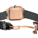 Cartier Santos de Cartier WJSA0012 Rose Gold Diamond Bezel 35.1mm Medium