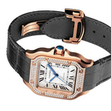 Cartier Santos de Cartier WJSA0012 Rose Gold Diamond Bezel 35.1mm Medium