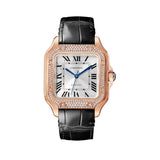 Cartier Santos de Cartier WJSA0012 Rose Gold Diamond Bezel 35.1mm Medium