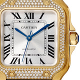 Cartier Santos de Cartier WJSA0013 Medium 35.1mm Yellow Gold Diamond Bezel White Dial