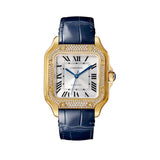 Cartier Santos de Cartier WJSA0013 Medium 35.1mm Yellow Gold Diamond Bezel White Dial