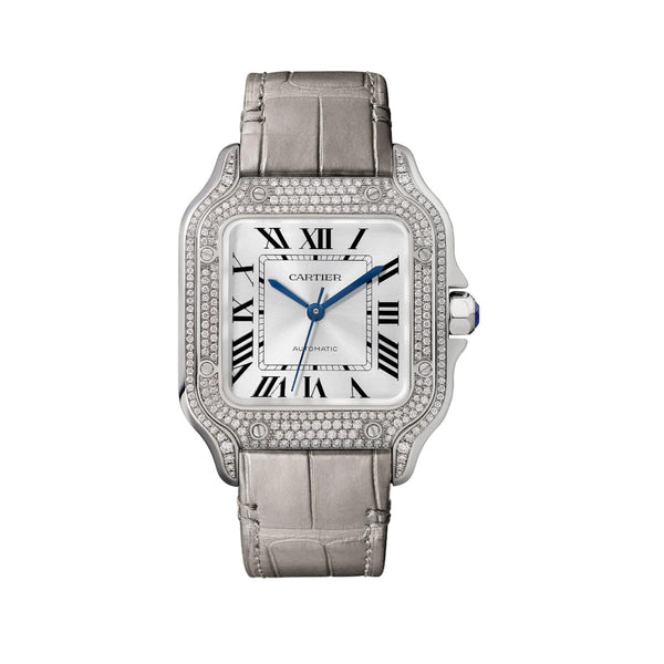 Cartier Santos de Cartier WJSA0014 White Gold Diamond-Set 35.1mm