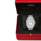 Cartier Santos de Cartier WSSA0029 Silvered Opaline Dial 35.1mm Steel and Calfskin Medium