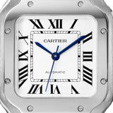 Cartier Santos de Cartier WSSA0029 Silvered Opaline Dial 35.1mm Steel and Calfskin Medium
