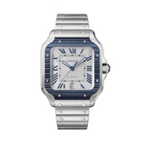 Cartier Santos de Cartier WSSA0047 Grey Striated Dial Stainless Steel Watch Large