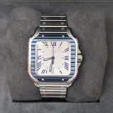 Cartier Santos de Cartier WSSA0047 Grey Striated Dial Stainless Steel Watch Large