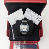 Cartier Santos de Cartier WSSA0047 Grey Striated Dial Stainless Steel Watch Large