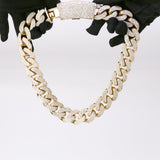 Old Cuban Link Iced Out Diamond Necklace in 14K Yellow Gold – 20 Inch, Approx. 70 ct