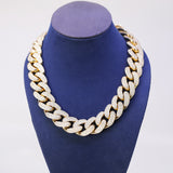 Old Cuban Link Iced Out Diamond Necklace in 14K Yellow Gold – 20 Inch, Approx. 70 ct