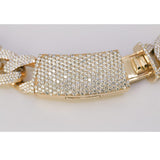 Old Cuban Link Iced Out Diamond Necklace in 14K Yellow Gold – 20 Inch, Approx. 70 ct