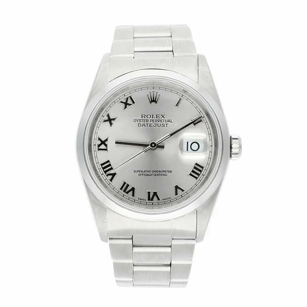 Rolex Datejust 16200 36mm Silver Dial Stainless Steel Oyster Bracelet Watch