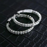 LWU Diamond Hoop Earrings in 18K White Gold — 10.78 ct Emerald Cut