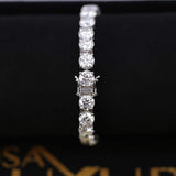14kt White Gold Lab Grown Diamond Tennis Bracelet 26 CTW Round Brilliant Cut