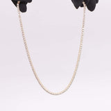 14k Yellow Gold Diamond Tennis Chain Necklace 17 inch