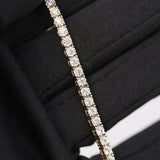 14k Yellow Gold Diamond Tennis Chain Necklace 17 inch