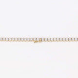 14k Yellow Gold Diamond Tennis Chain Necklace 17 inch