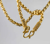Box Chain 24k Yellow Gold Necklace 28 Inches