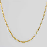 Box Chain 24k Yellow Gold Necklace 28 Inches