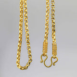 Box Chain 24k Yellow Gold Necklace 28 Inches
