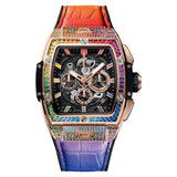 Hublot King Gold Rainbow 42mm Skeleton Chronograph 642.OX.0118.LR.0999