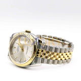 Rolex Datejust 116233 Steel and 18K Yellow Gold Fluted Bezel Jubilee Bracelet 36mm Silver Dial