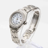 Rolex Ladies Date Ref. 6919 26mm Stainless Steel Blue Mother-of-Pearl Dial with Aftermarket Diamond Dial and Bezel