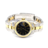Rolex Datejust 69173 Two-Tone 18k Gold and Steel 26mm Black Dial Women's Watch