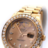 Rolex Day-Date II 218235-0008 41mm Everose Gold Pink Dial Diamond Watch