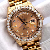 Rolex Day-Date II 218235-0008 41mm Everose Gold Pink Dial Diamond Watch
