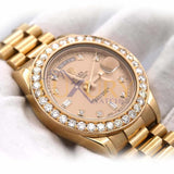 Rolex Day-Date II 218235-0008 41mm Everose Gold Pink Dial Diamond Watch